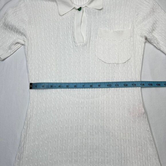 Staud Cecily Open-Back Cable-Knit Maxi Dress White Rainbow Eyelet Detail Medium - Picture 11 of 16